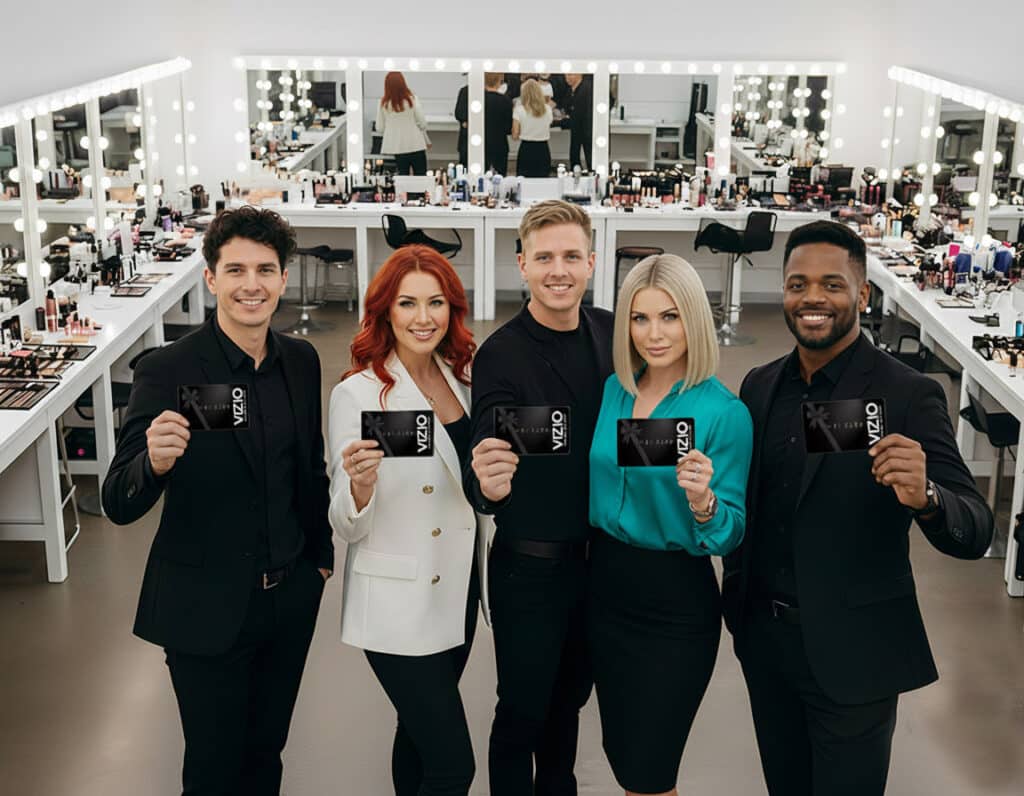 a group of makeup artist with vma gift cards