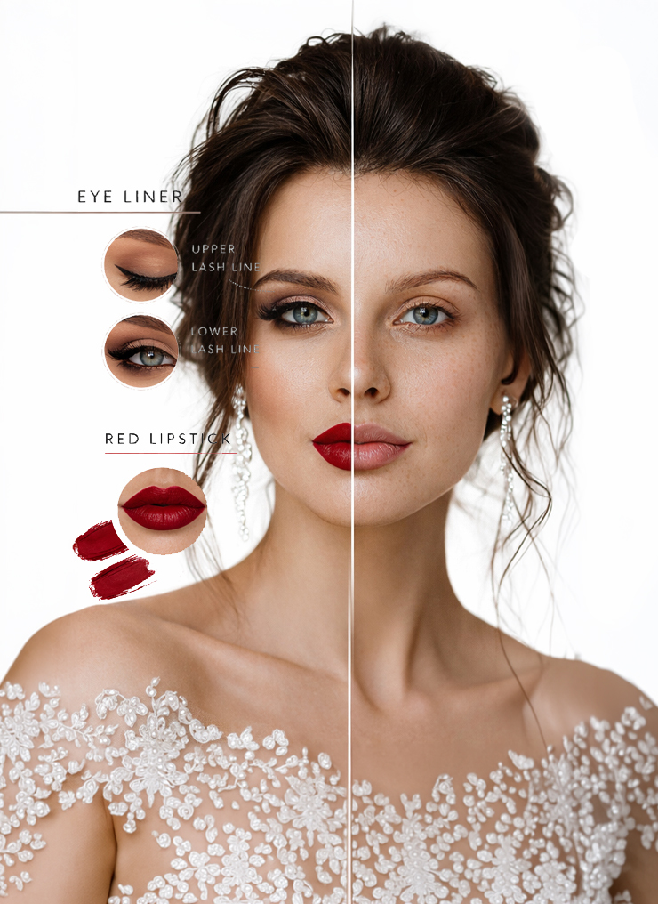 Professional Bridal Makeup Course Professional bridal makeup artist applying makeup to a bride