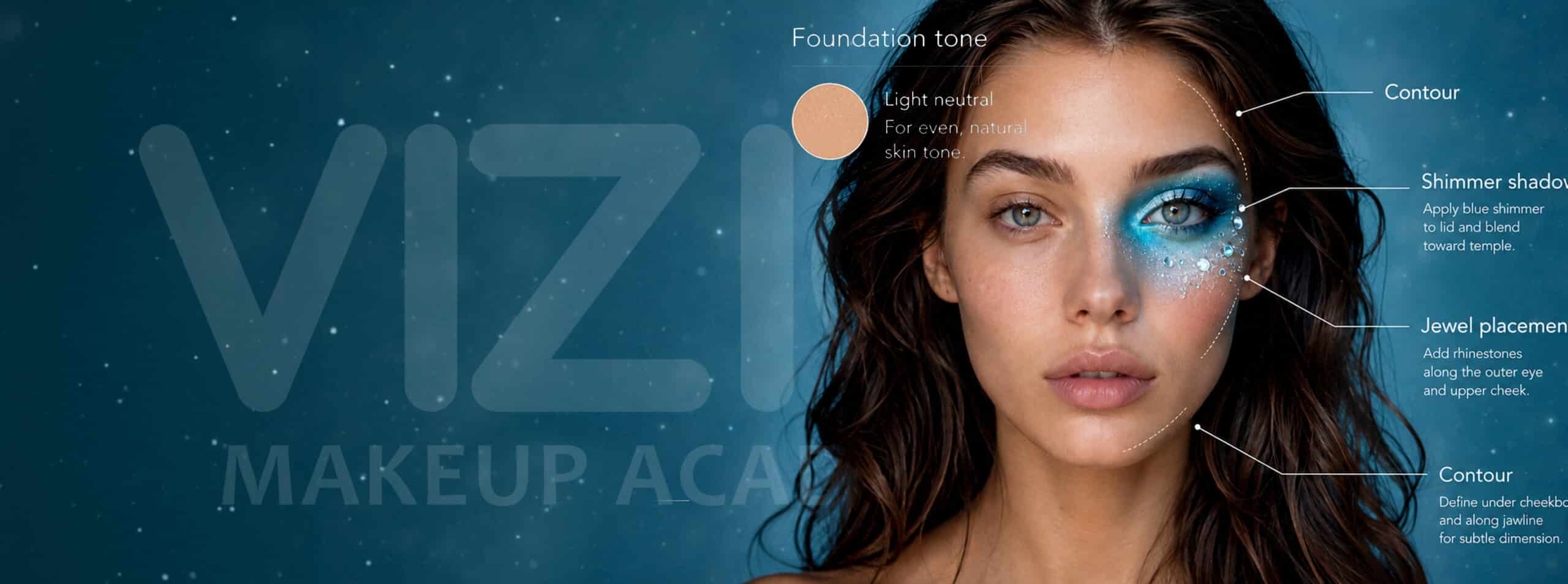 Fantasy, stage and character makeup model featured in the Elite Makeup Course with FX