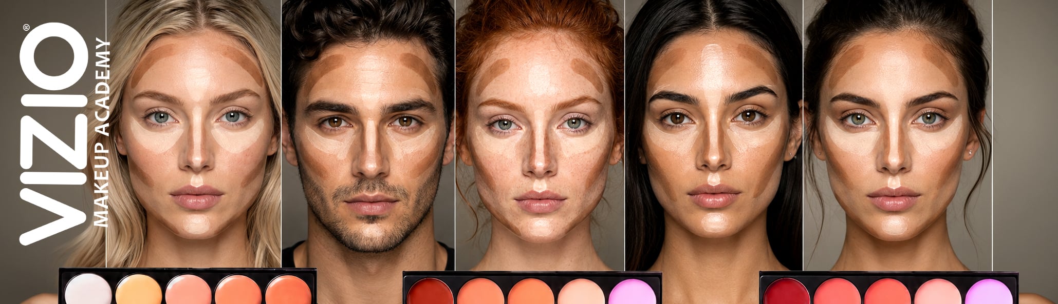 Foundation, contour and highlight techniques taught in the Master Makeup Course
