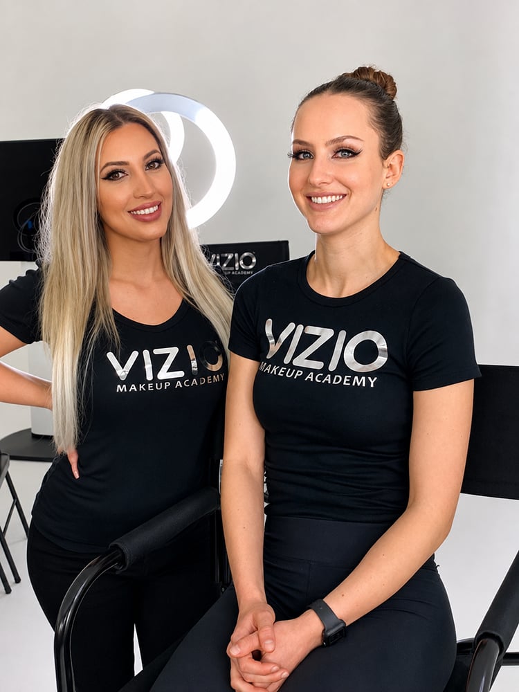 Vizio Makeup Academy students during professional makeup training